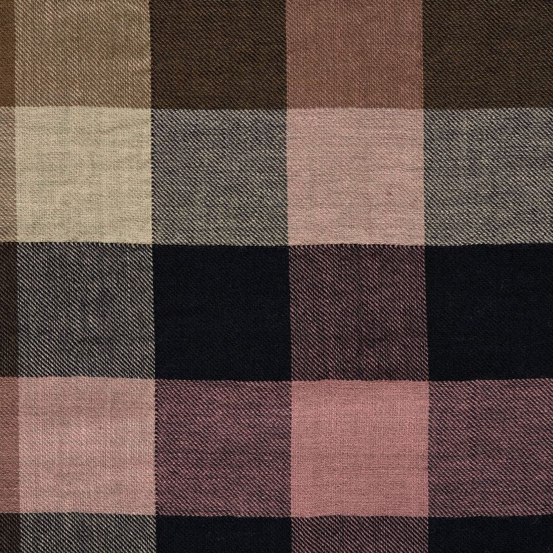 Flanell Bomull Ruter Dusty Rose