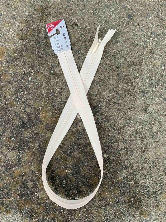 Glidelås skjult 55cm - Beige