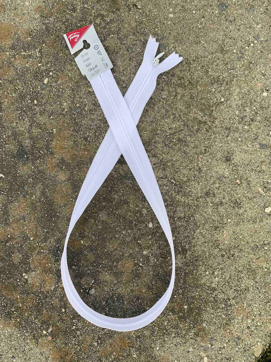 Glidelås skjult 55cm - Bleket hvit