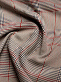 Bjørn ull - Glencheck beige/rød