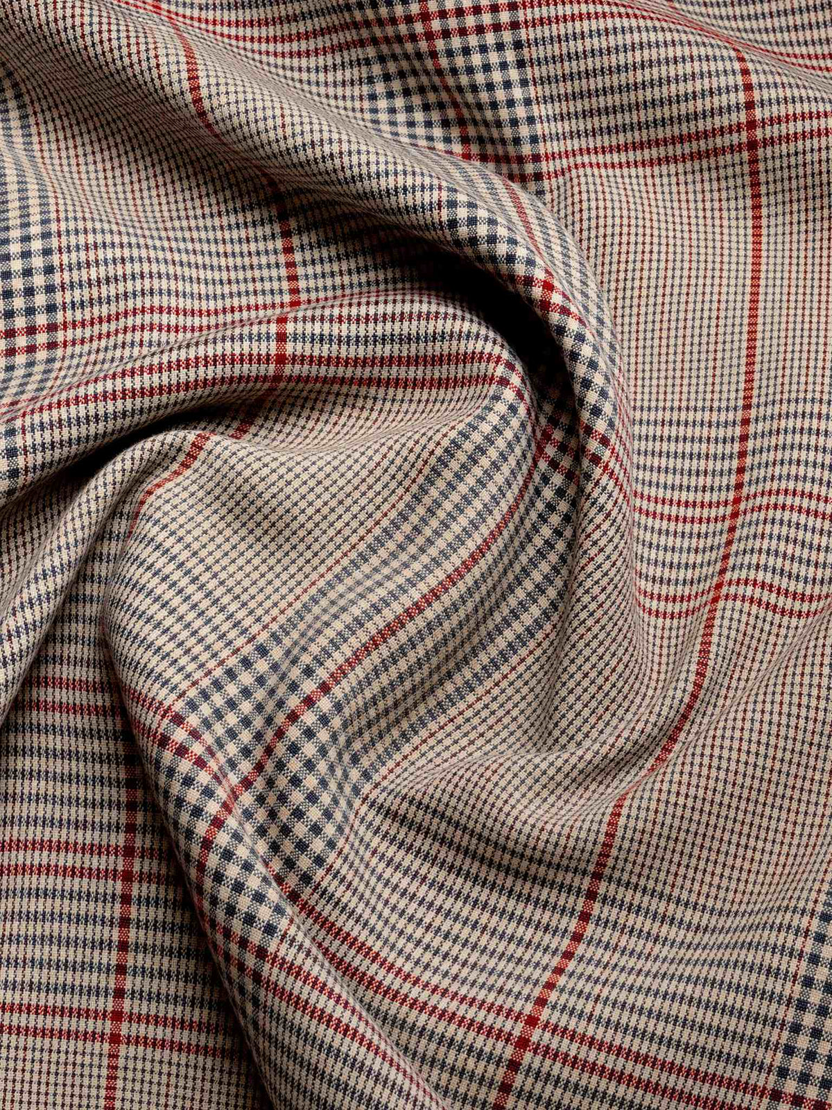 Bjørn ull - Glencheck beige/rød