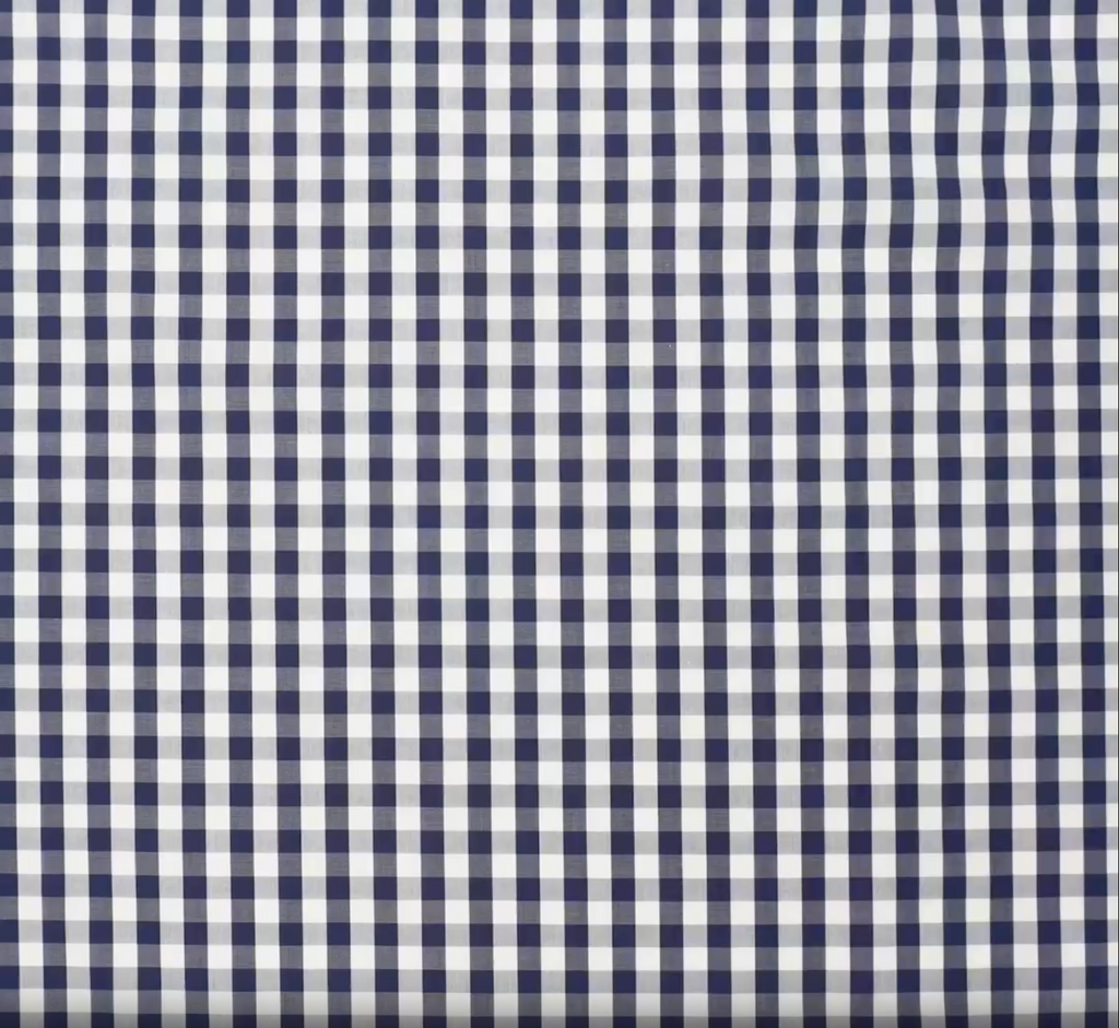 Gingham Cotton Poplin blå / hvit