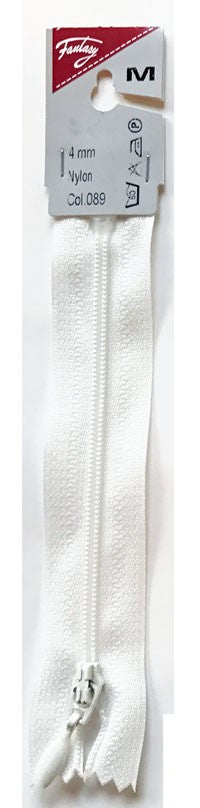 Glidelås skjult 60 cm, kremhvit