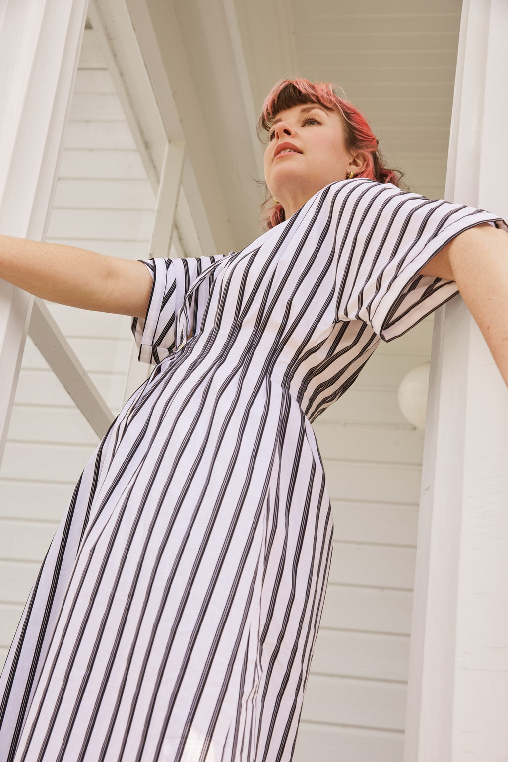 Petra Striper Svart Hvit Poplin
