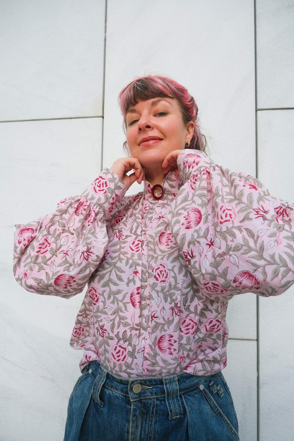 Fæstbluse dame - digitalt mønster