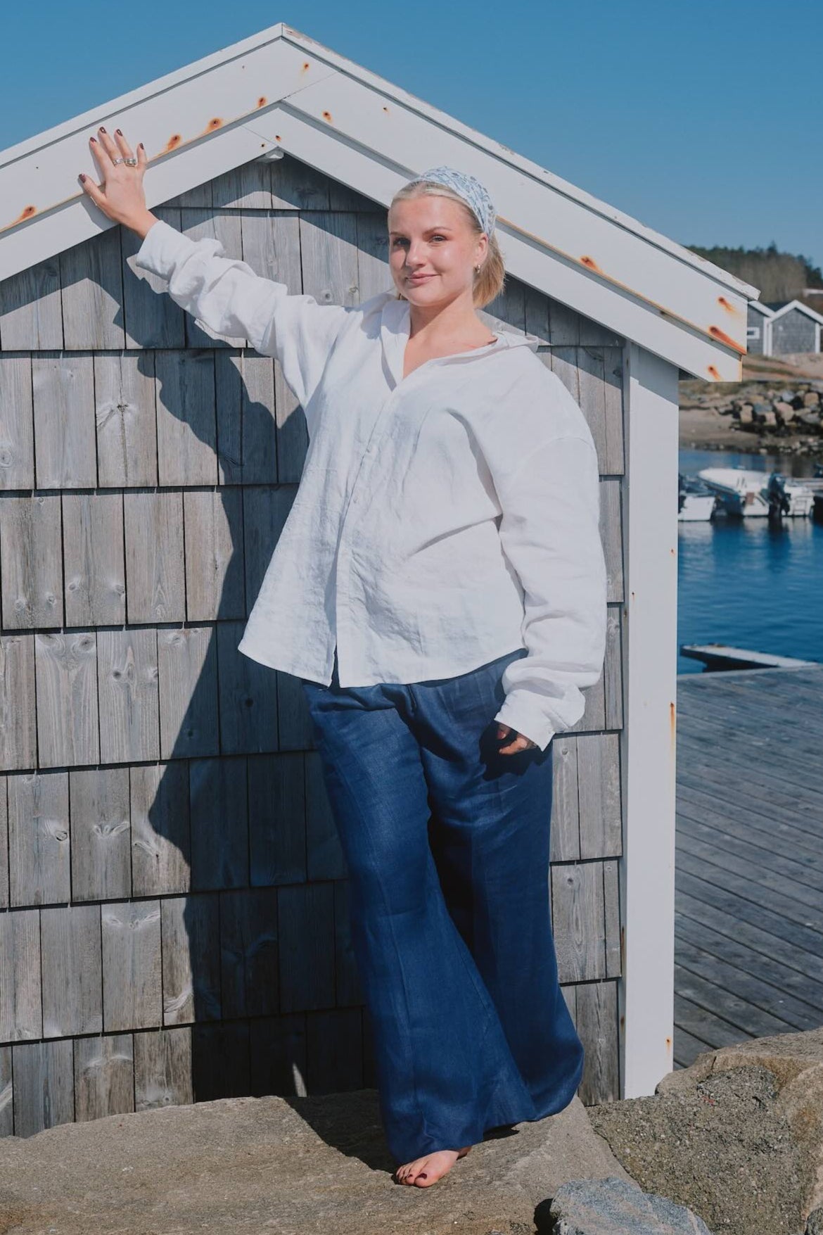 Isipisipants mønster + Linda Mørk navy Lin