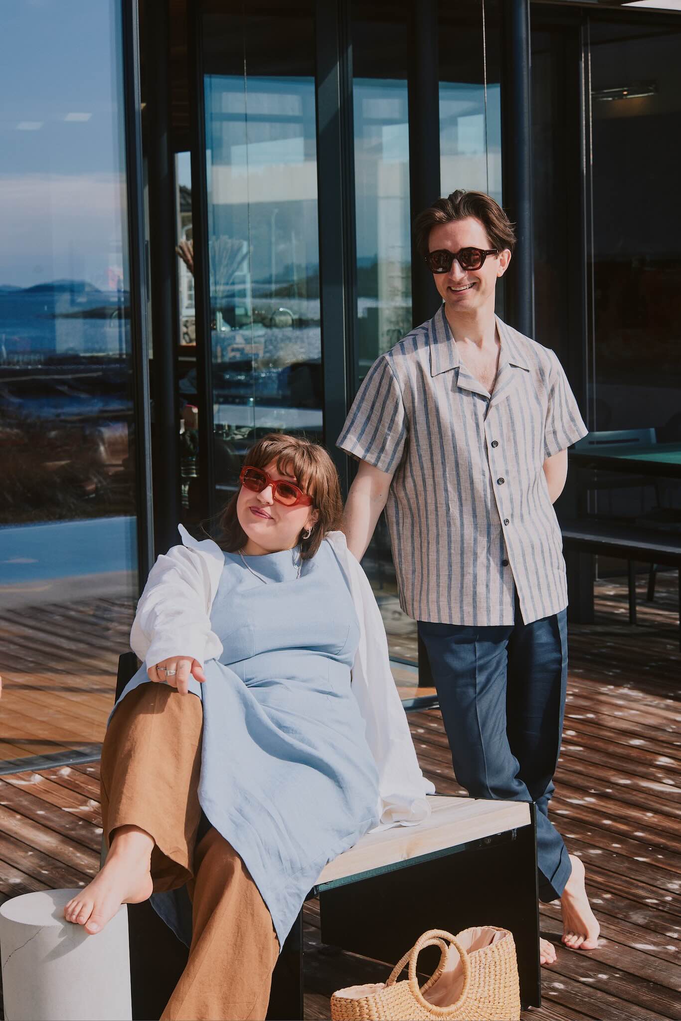 Anna mønster + Lyseblå lin