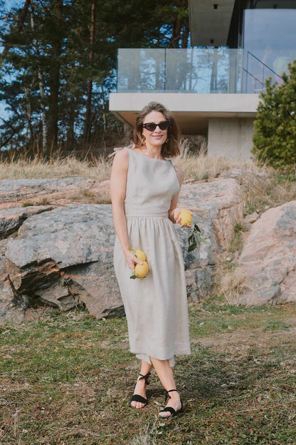 Anna mønster + Beige Lin