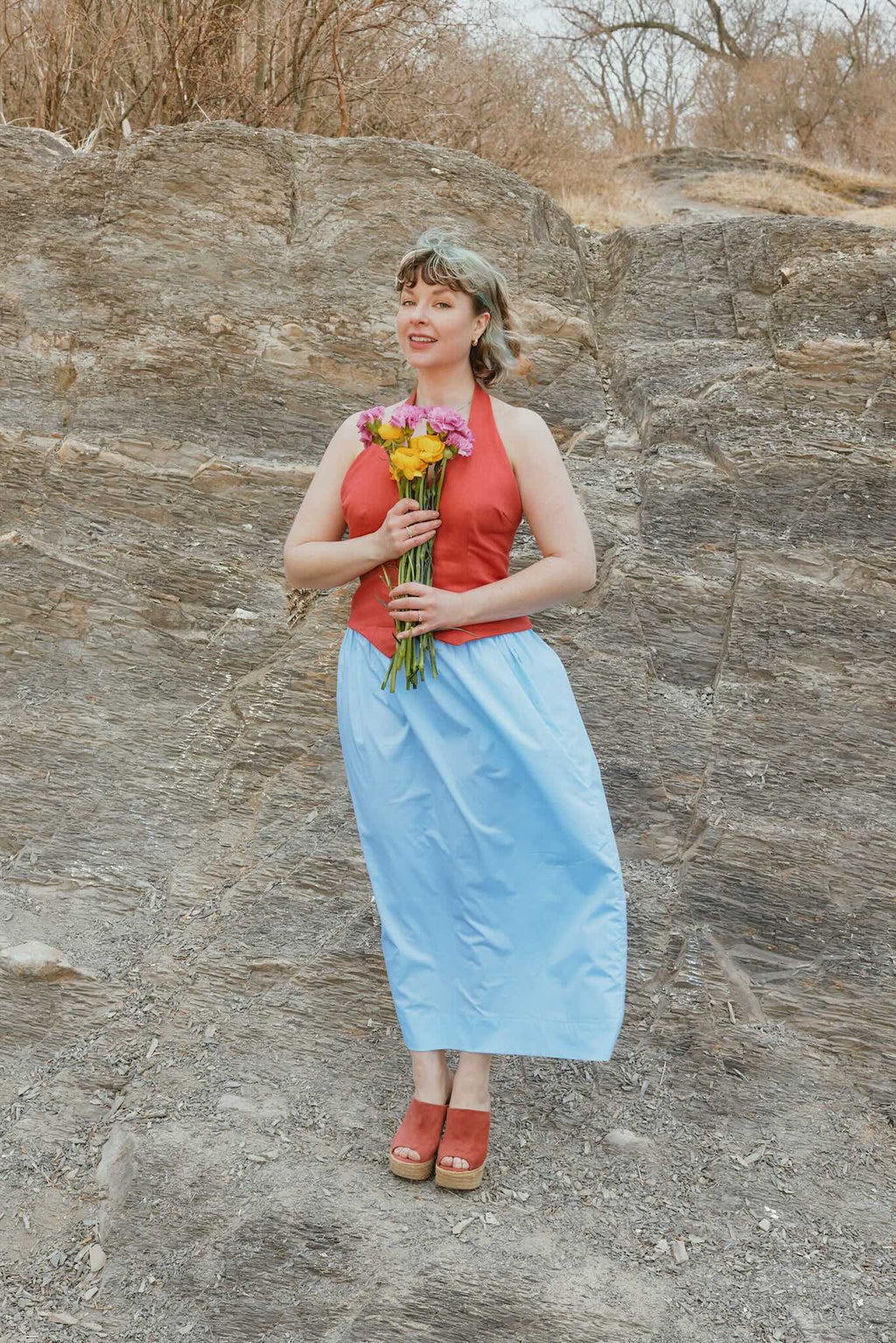 Isipisiskjørt mønster + Lyseblå bomull