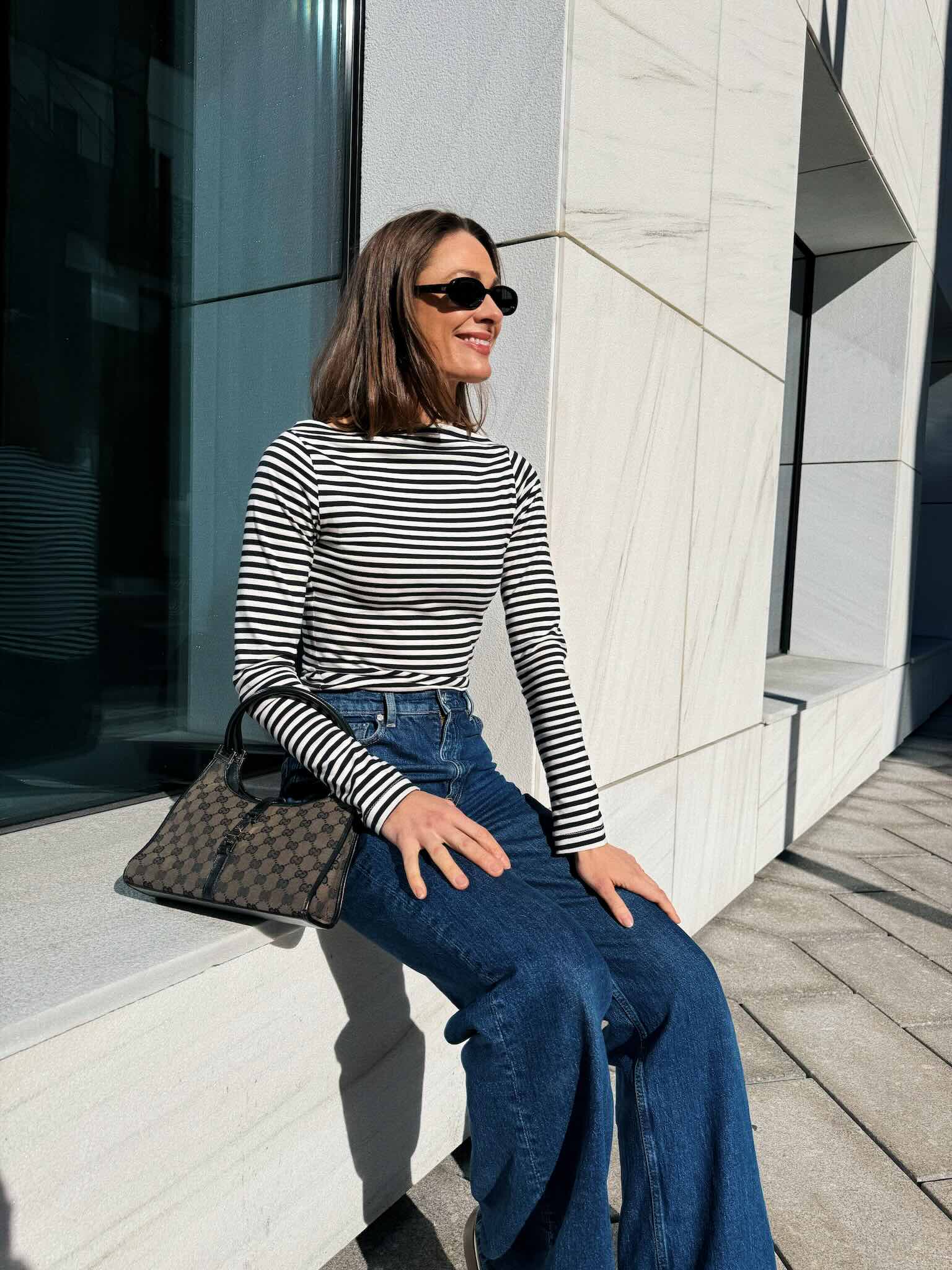 Tørtle med båthals + Jersey stripete