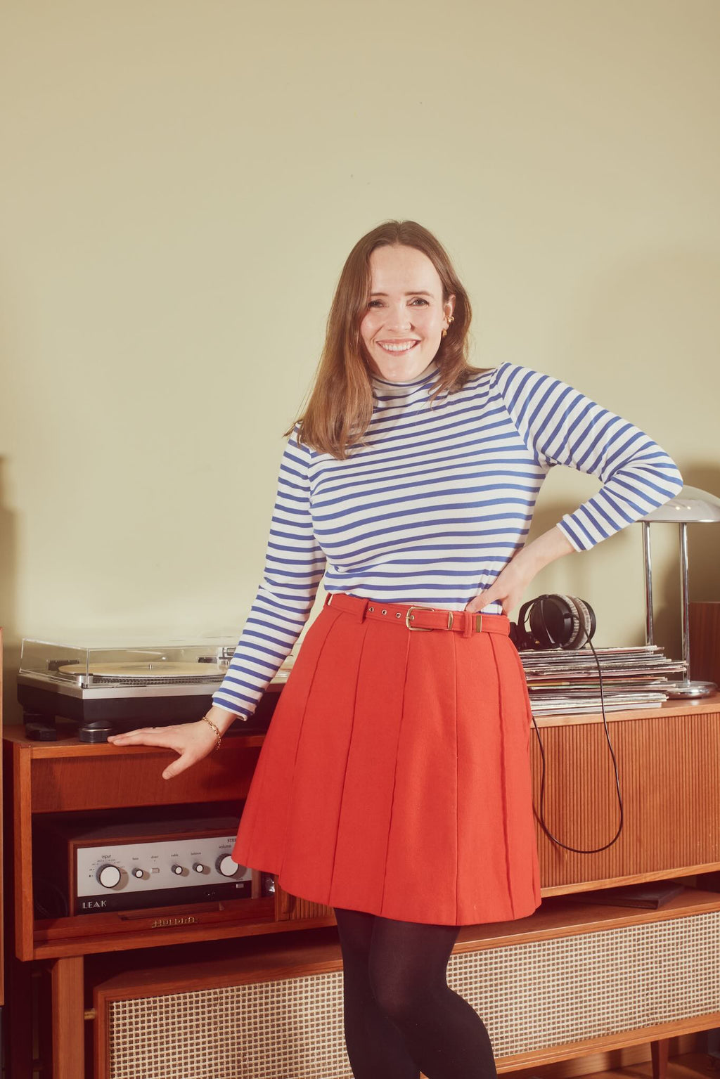 Tørtle mønster + Jersey rib taupe stoff