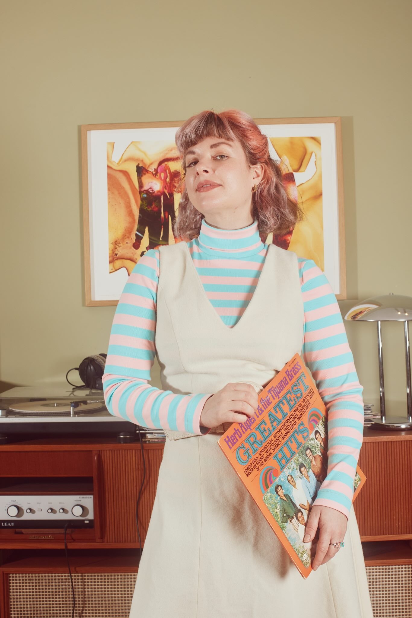 Tørtle mønster + Jersey rib taupe stoff