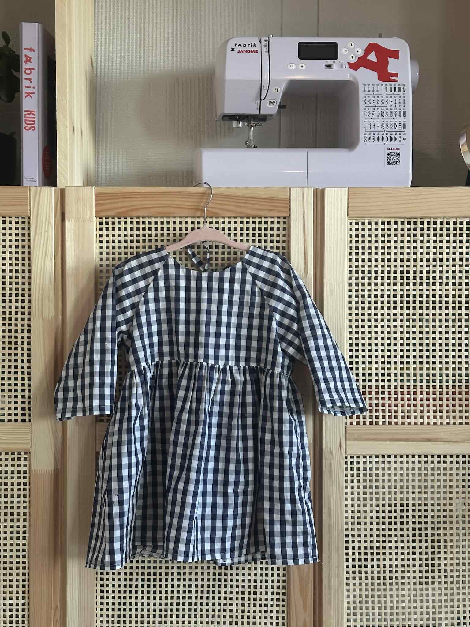 Gingham Cotton Poplin blå / hvit