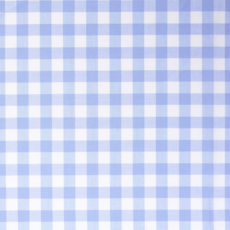 Poplin Bomull Lyseblå ruter
