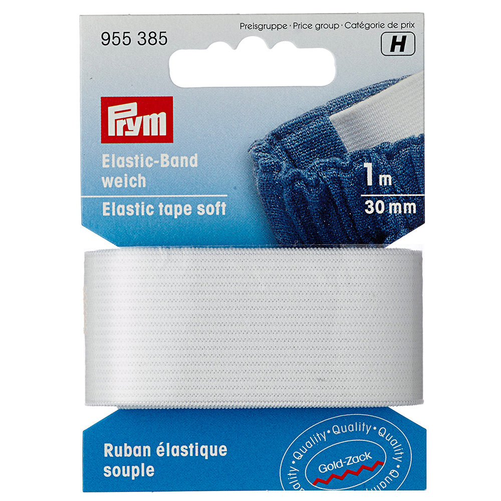 Prym elastisk strikk hvit - 1m 30mm