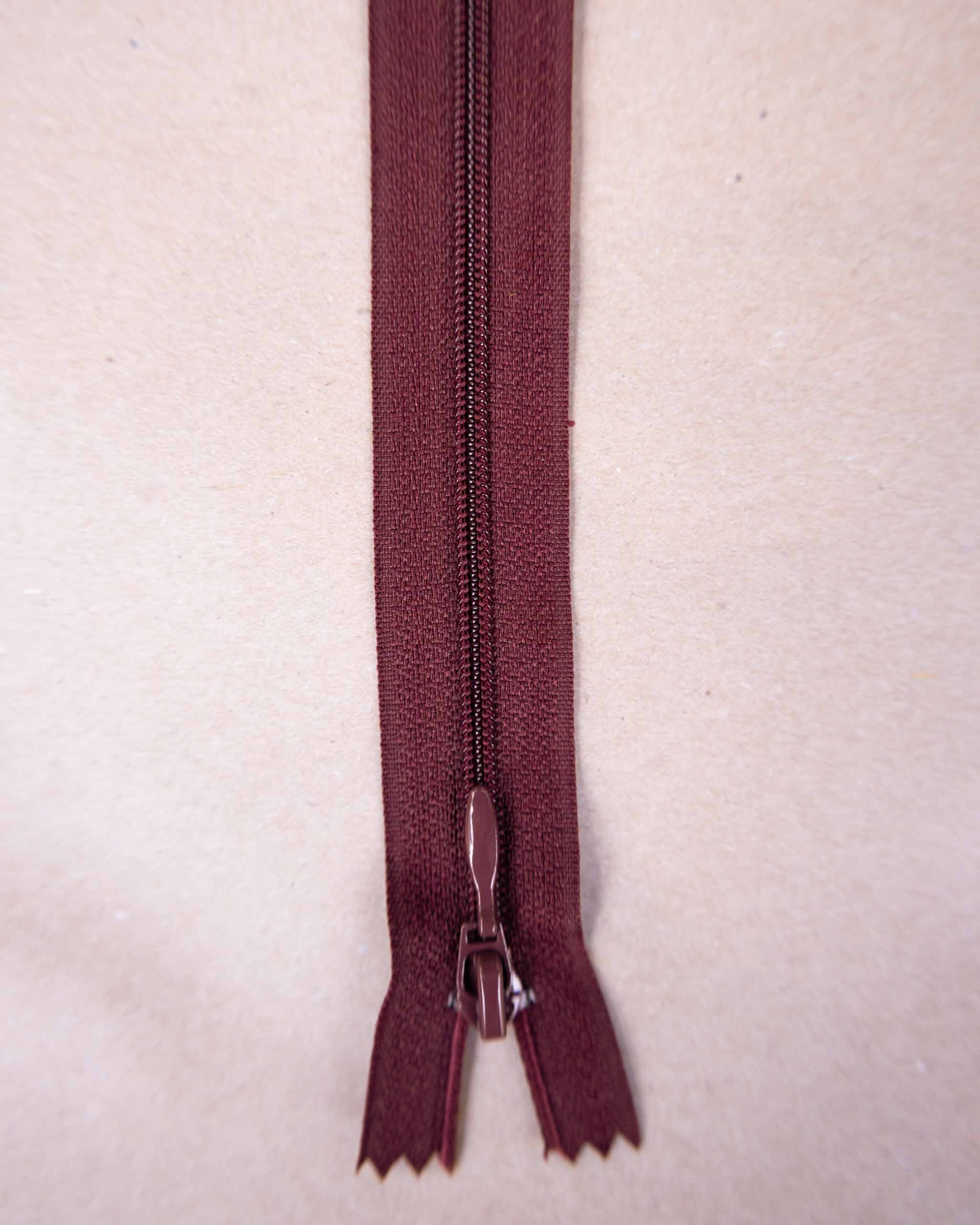Glidelås 20 cm, 762 Burgunder