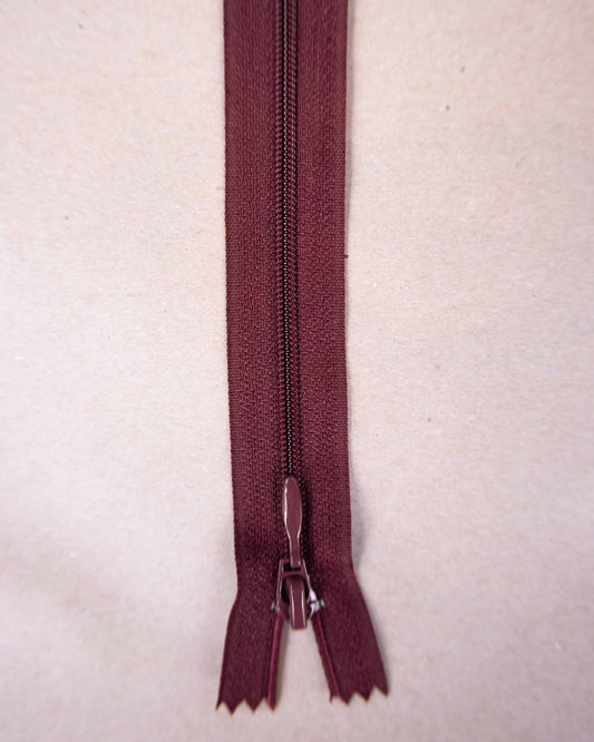 Glidelås 25 cm, 762 Burgunder