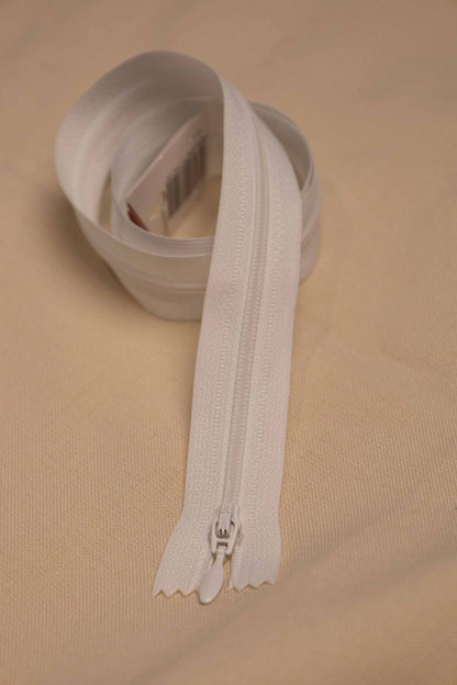 Glidelås 55 cm - Kremhvit