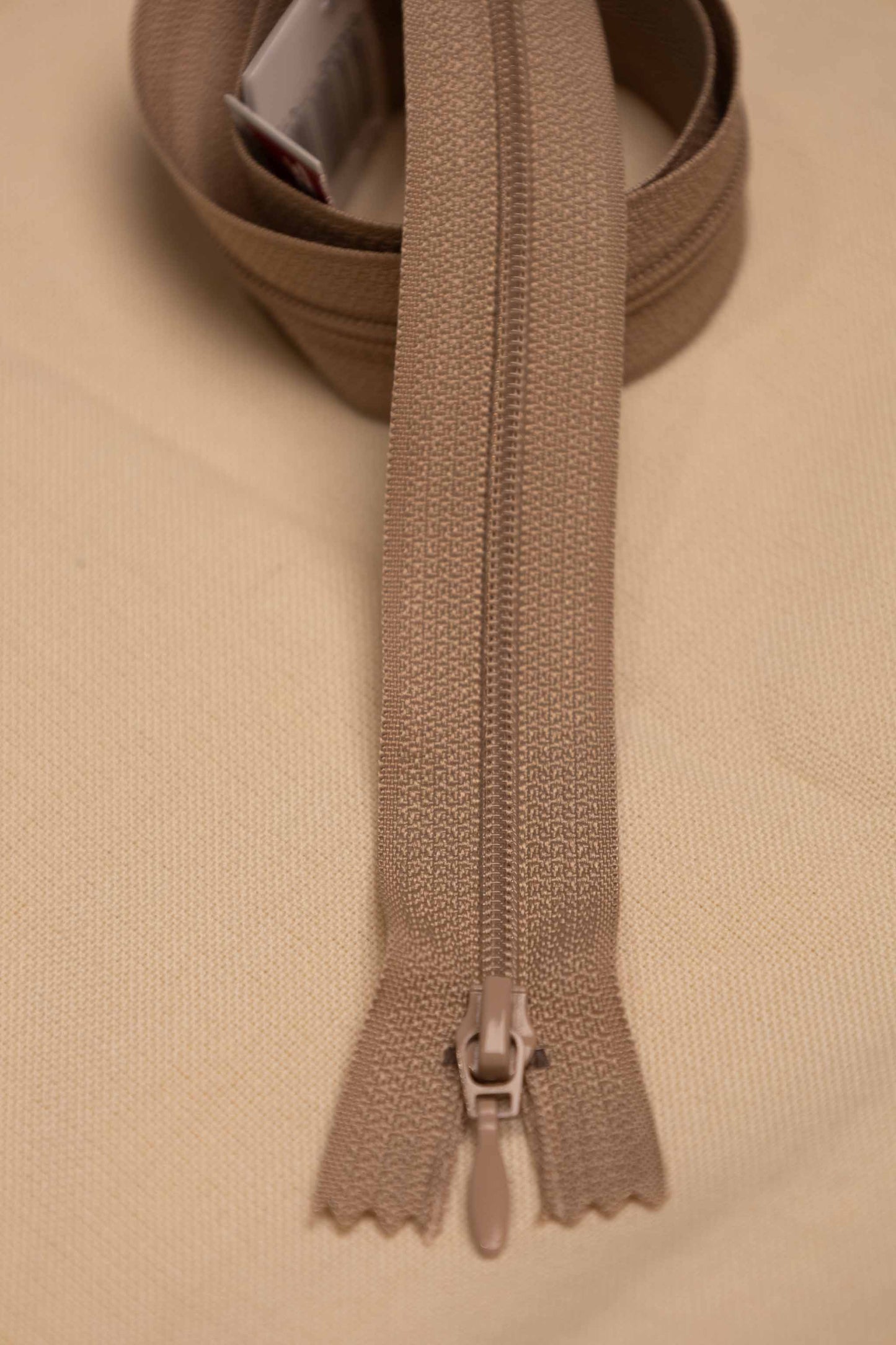 Glidelås 20 cm - Beige