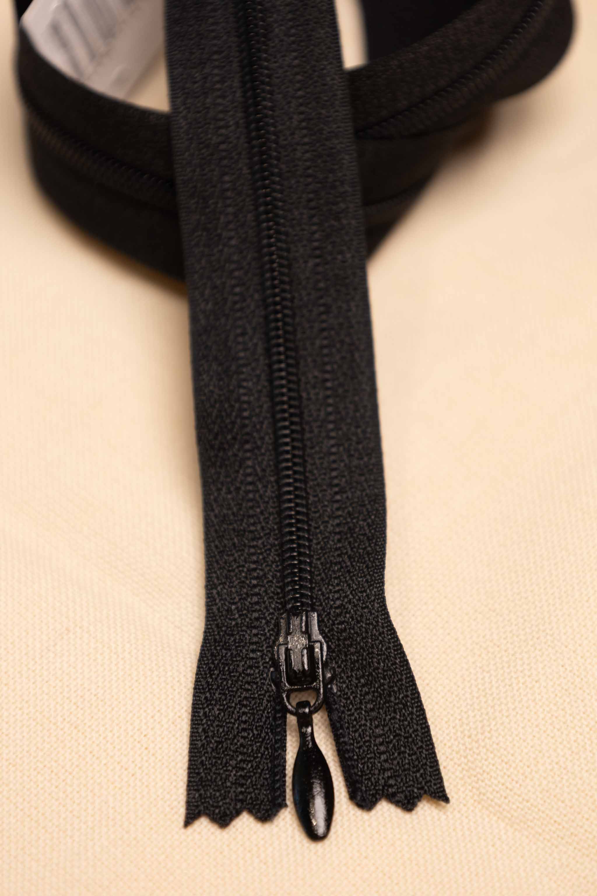 Glidelås 15 cm, 000 sort