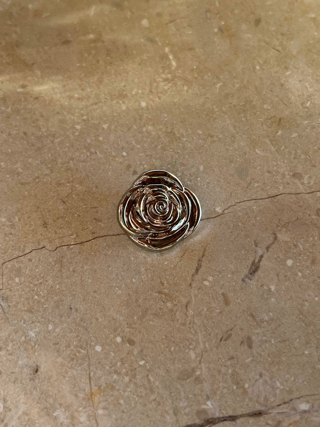 Rose Button - Silver