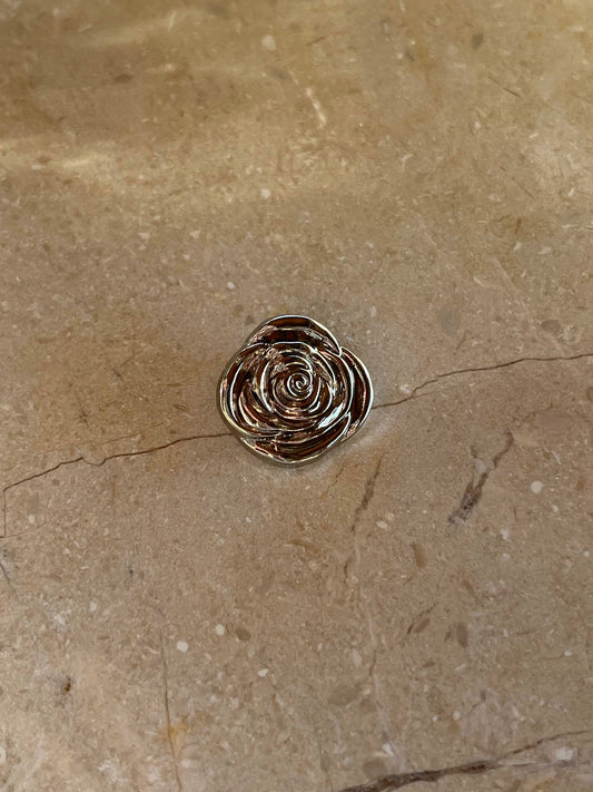 Rose Button - Silver