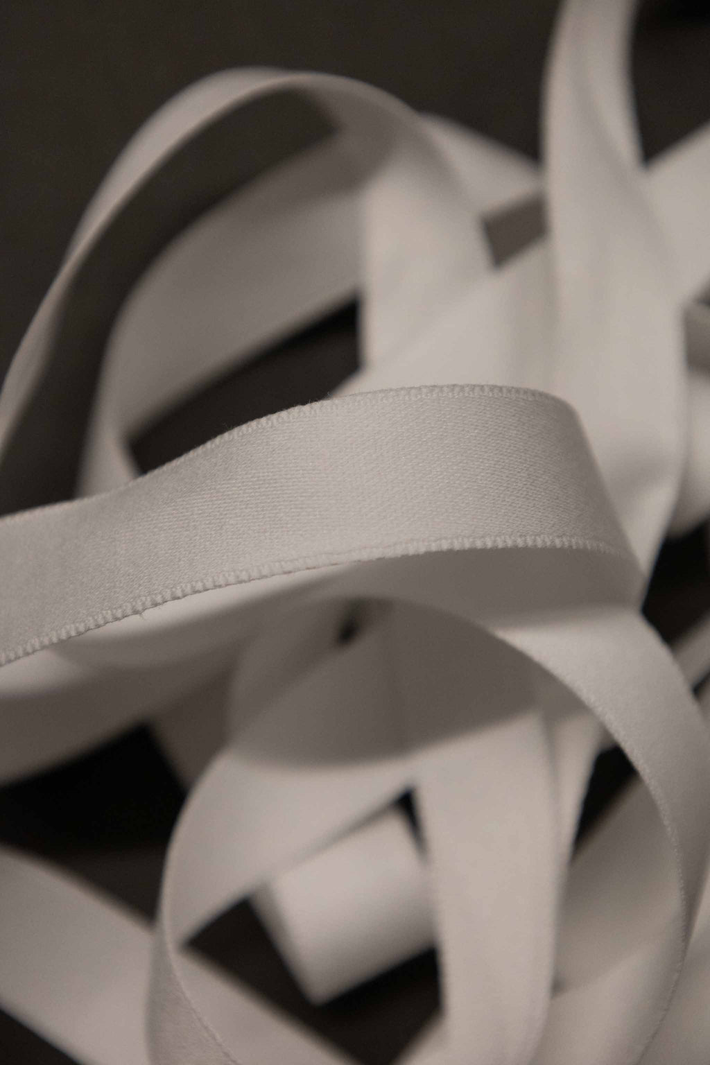 Satengbånd bomull, hvit