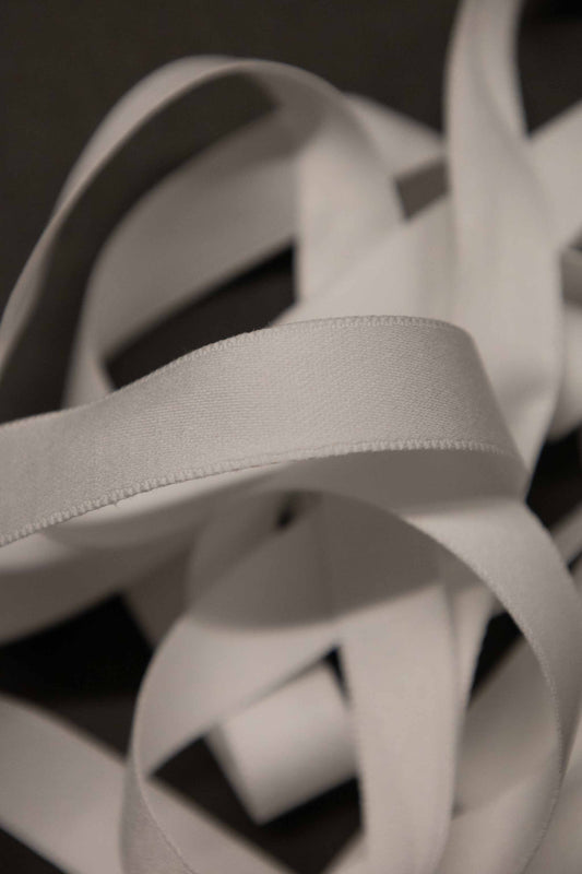 Satengbånd bomull, hvit