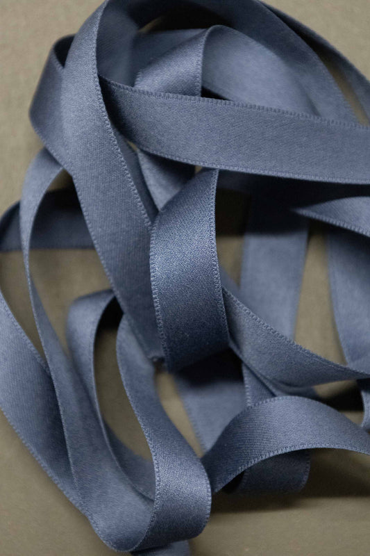 Satengbånd bomull, mørk blå