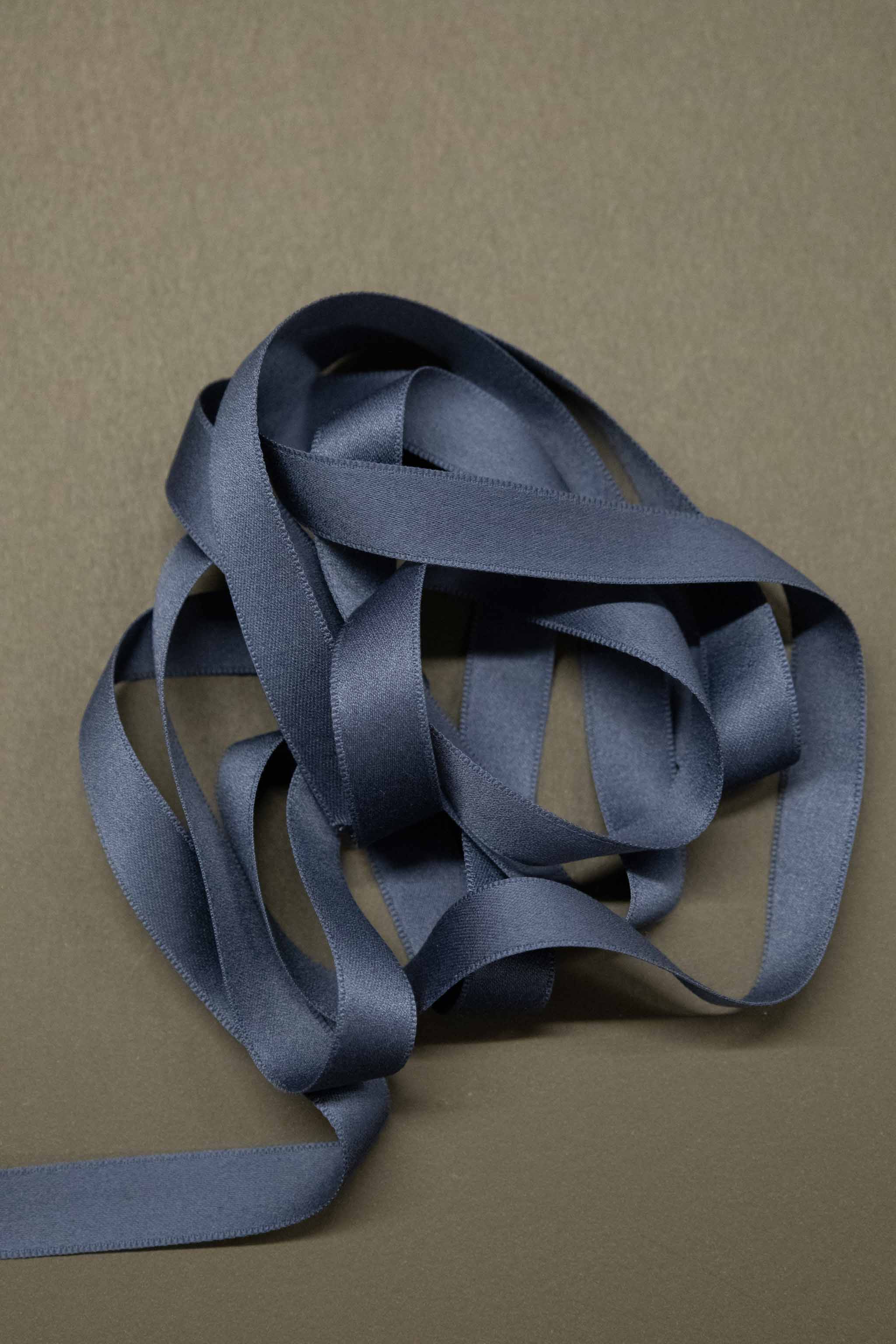 Satengbånd bomull, mørk blå