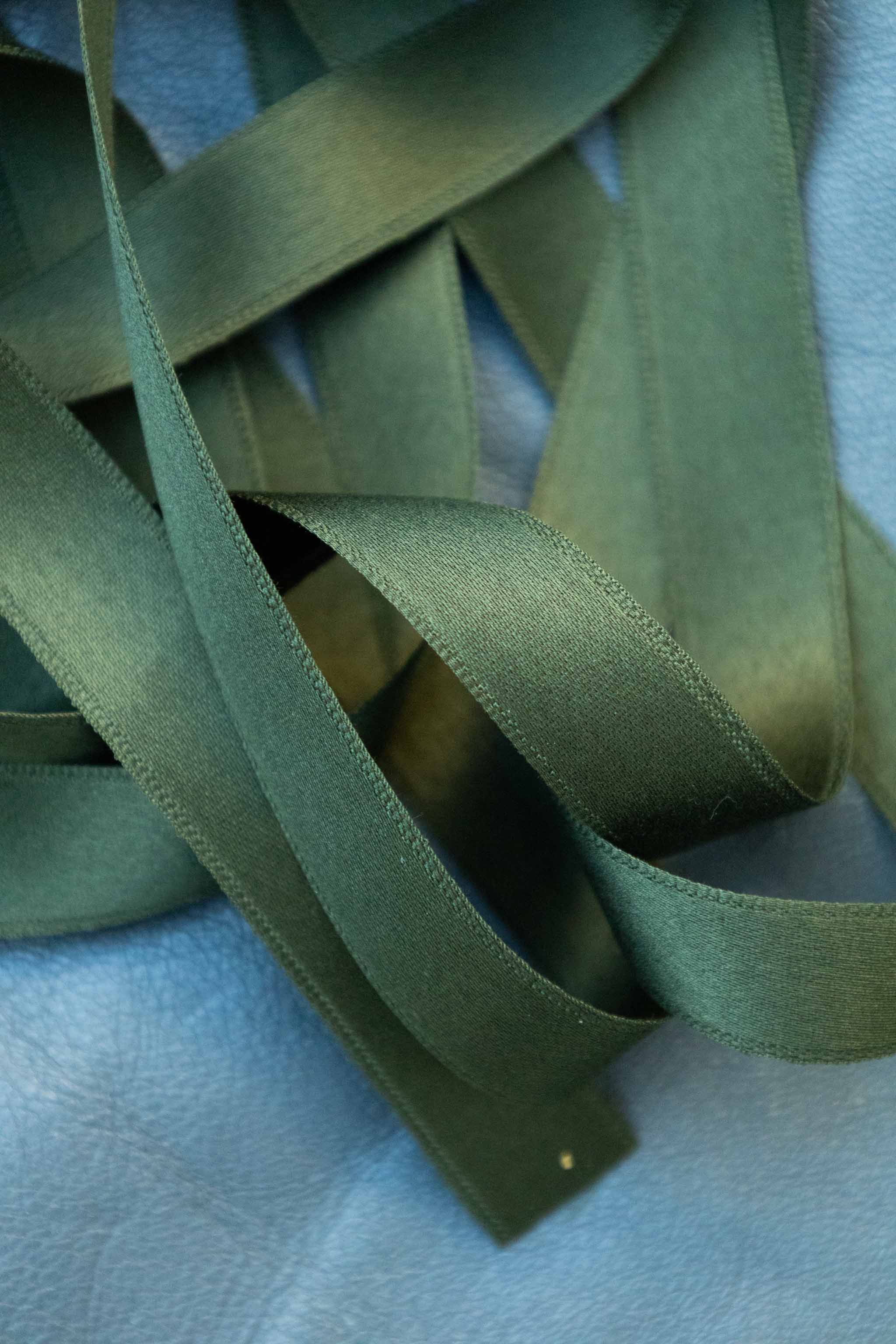 Satengbånd bomull, grønn