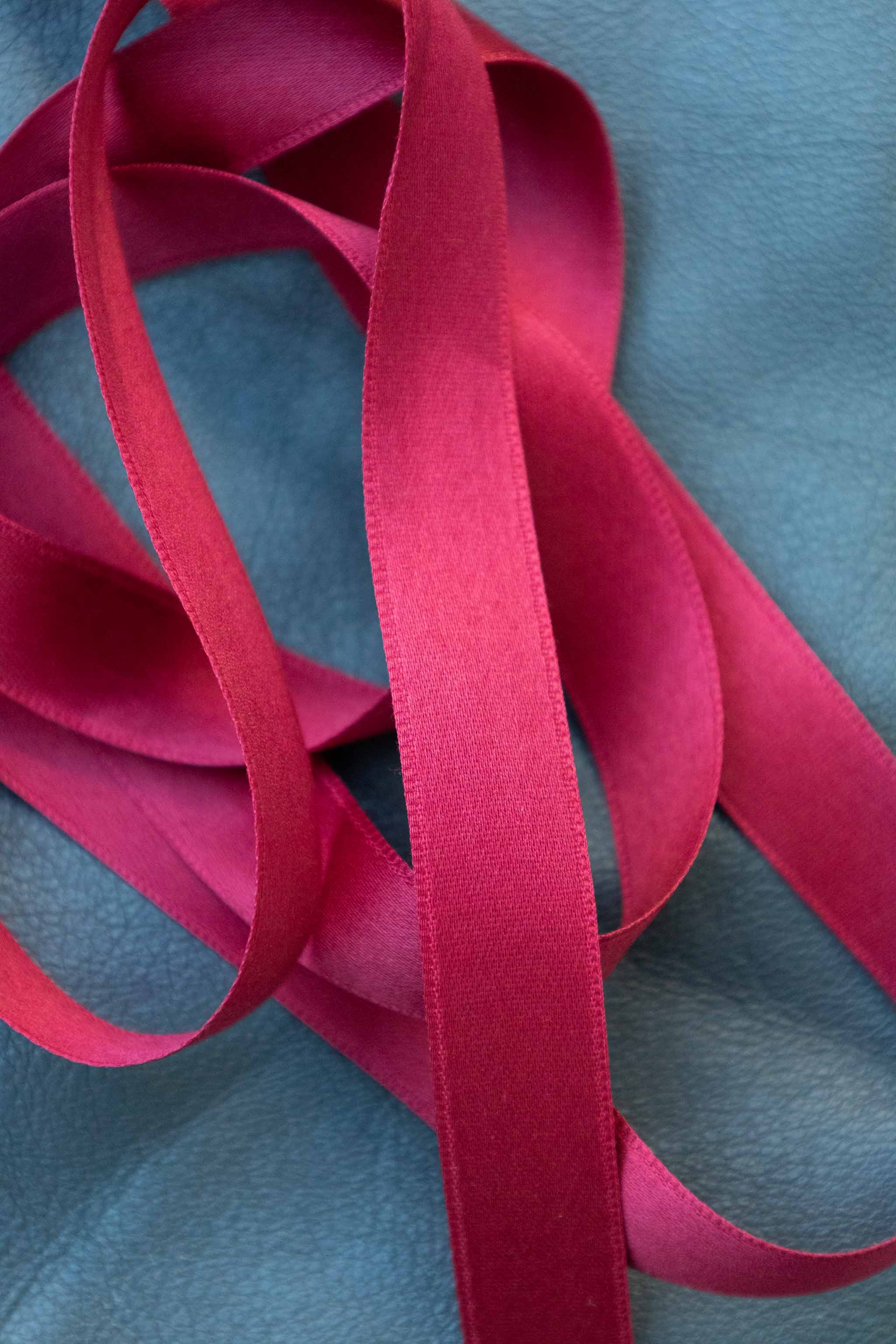 Satengbånd bomull, mørk rød