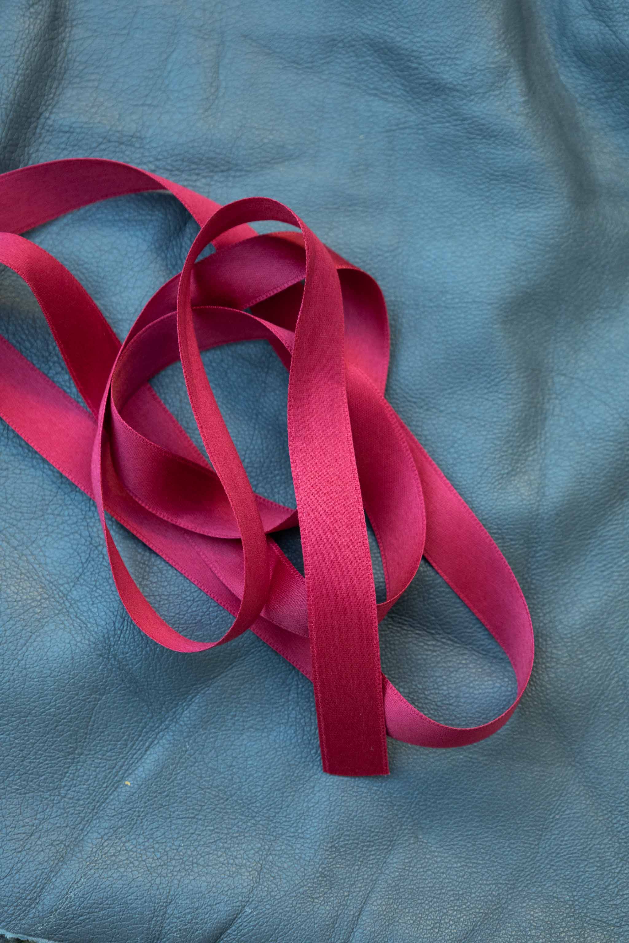 Satengbånd bomull, mørk rød