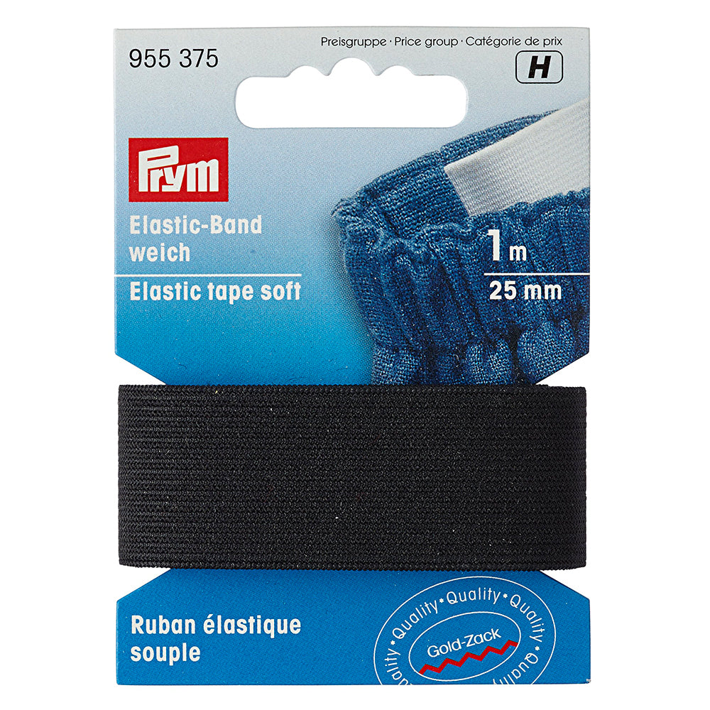 Prym elastisk strikk sort - 1m 30mm