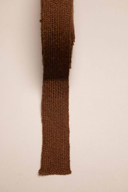 Strikkebånd ull brun, 30 mm