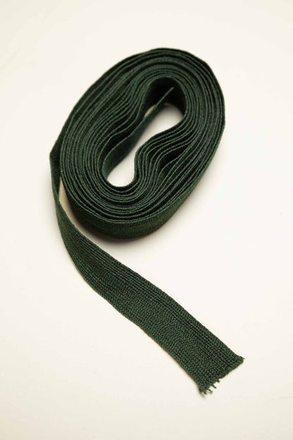 Strikkebånd ull grønn, 25 mm