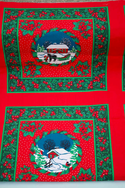 Sandvika julehus i ruter rød