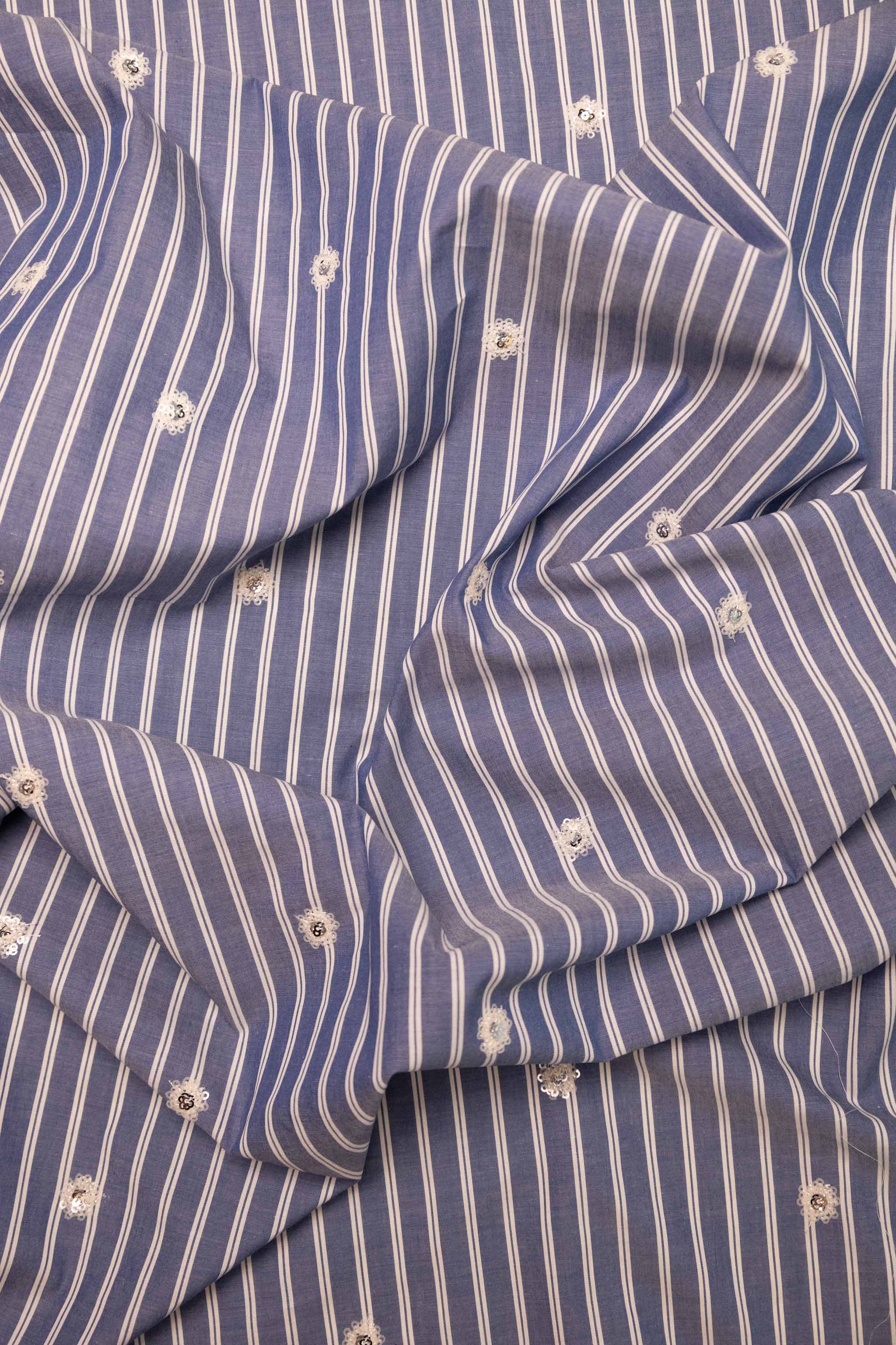 Petra - Paljettblomst poplin