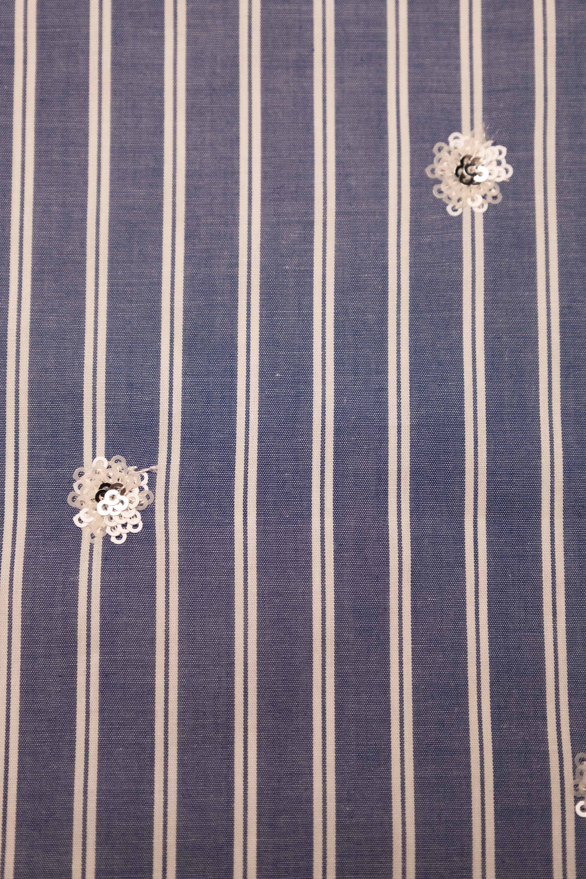 Petra - Paljettblomst poplin