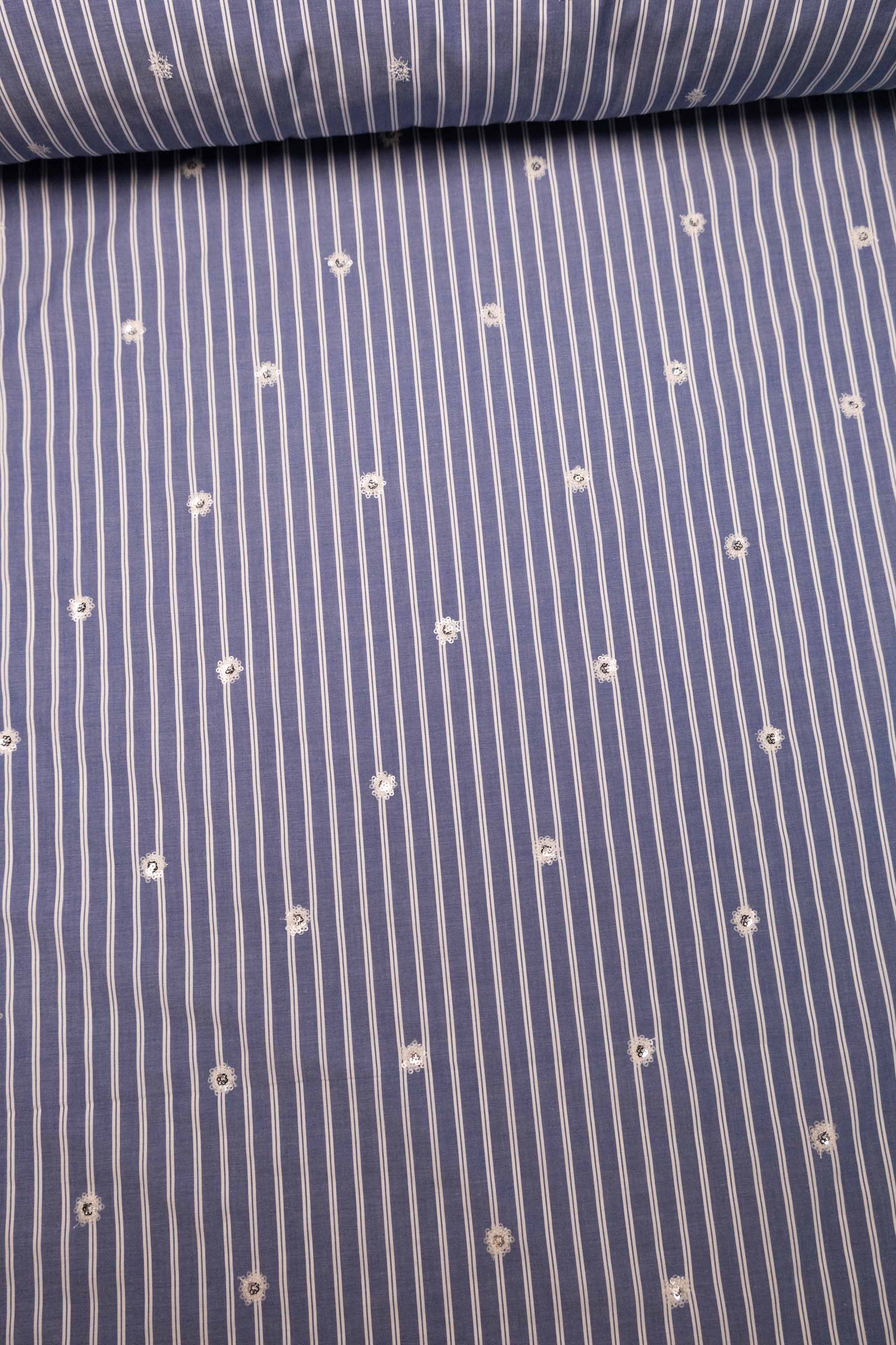 Petra - Paljettblomst poplin