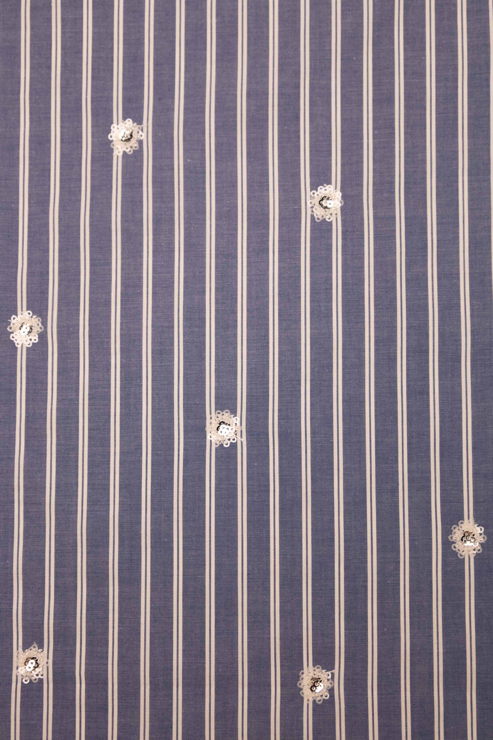 Petra - Paljettblomst poplin