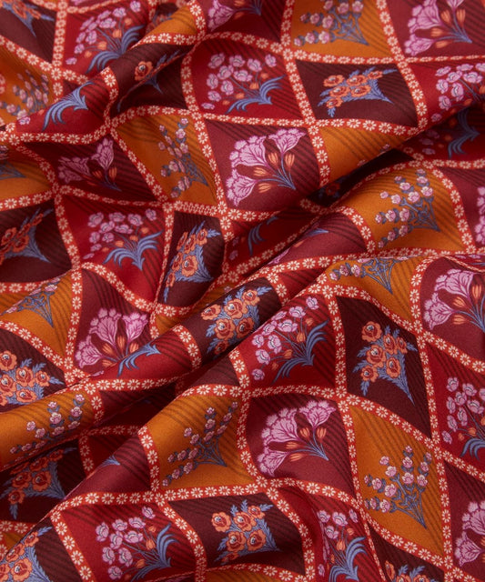 Liberty Fabrics Floral Harlequin rød