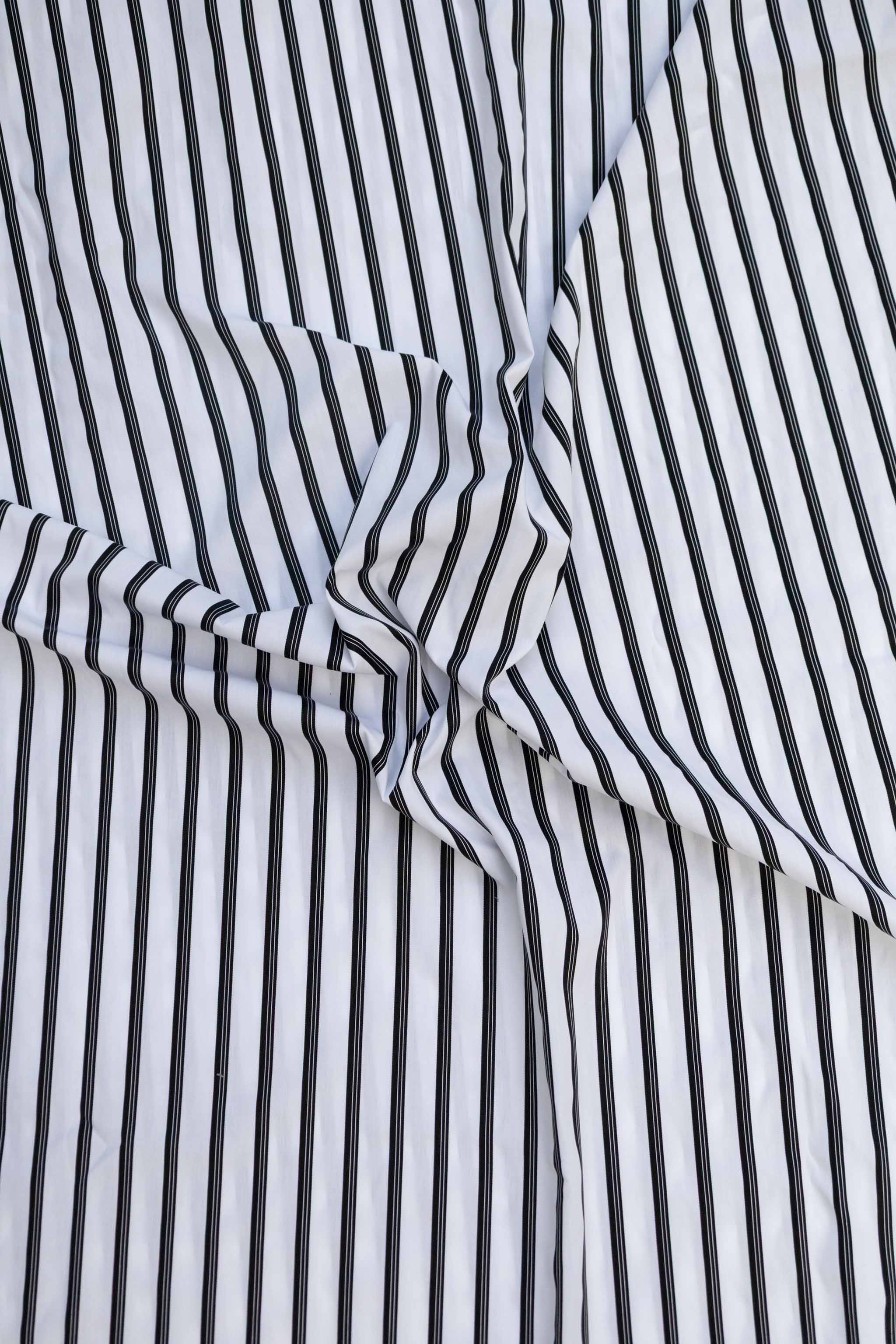 Petra Striper Svart Hvit Poplin
