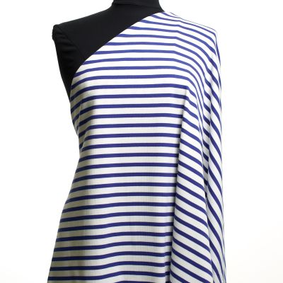 Jersey rib striper blå/hvit