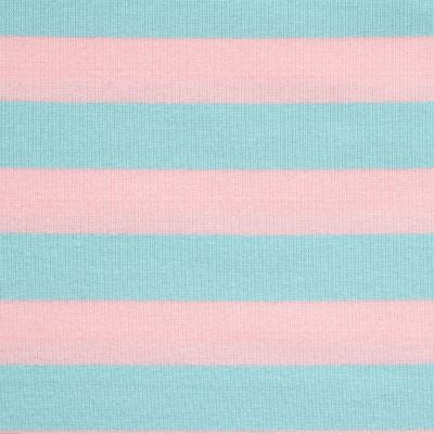 Jersey rib striper rosa/turkis