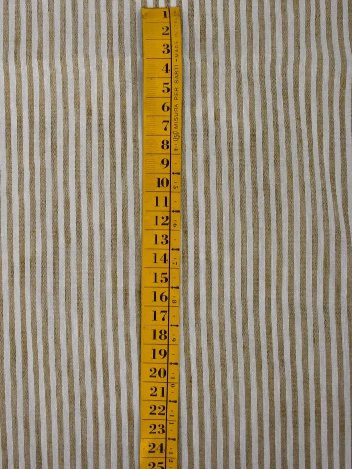 Linda - Stripet beige Lin/Bomull