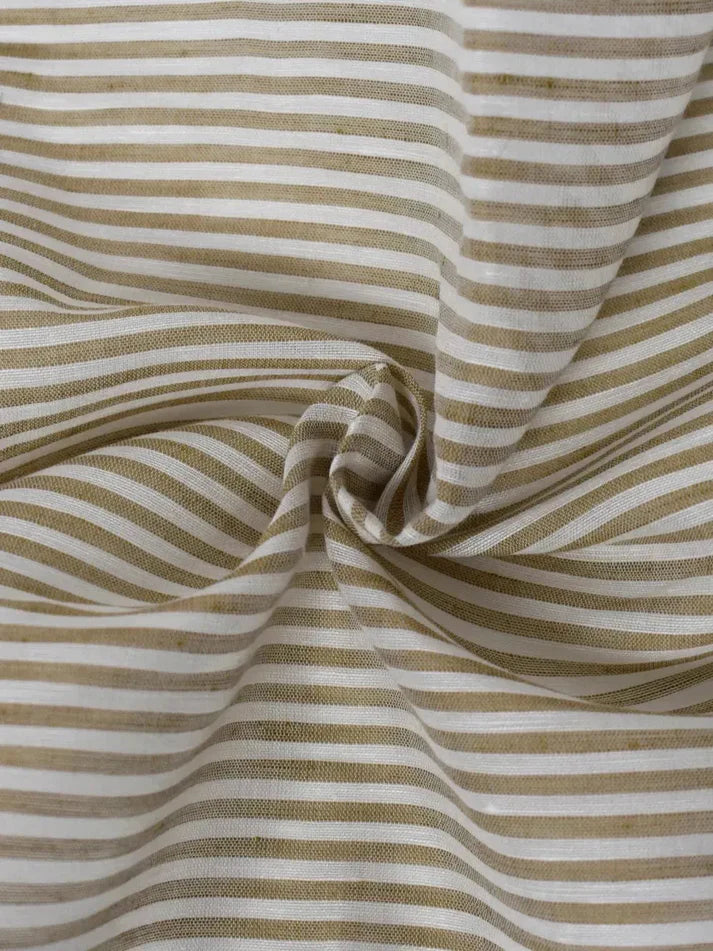 Linda - Stripet beige Lin/Bomull