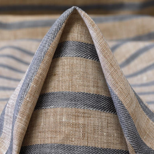 Linda - Beige/Blå striper Lin