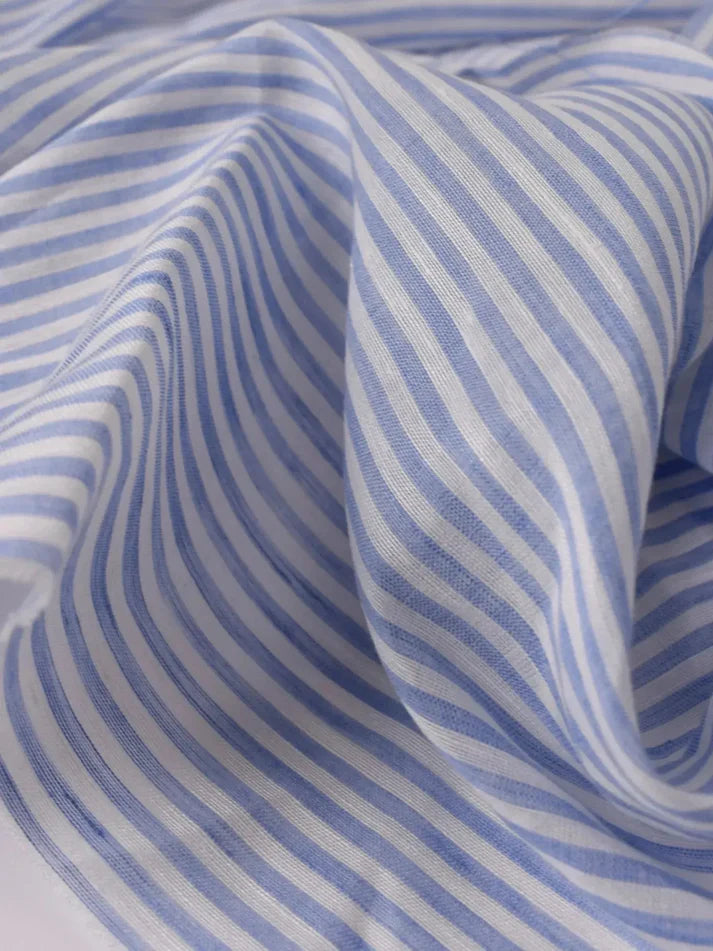 Linda - Stripet blå Lin/Bomull