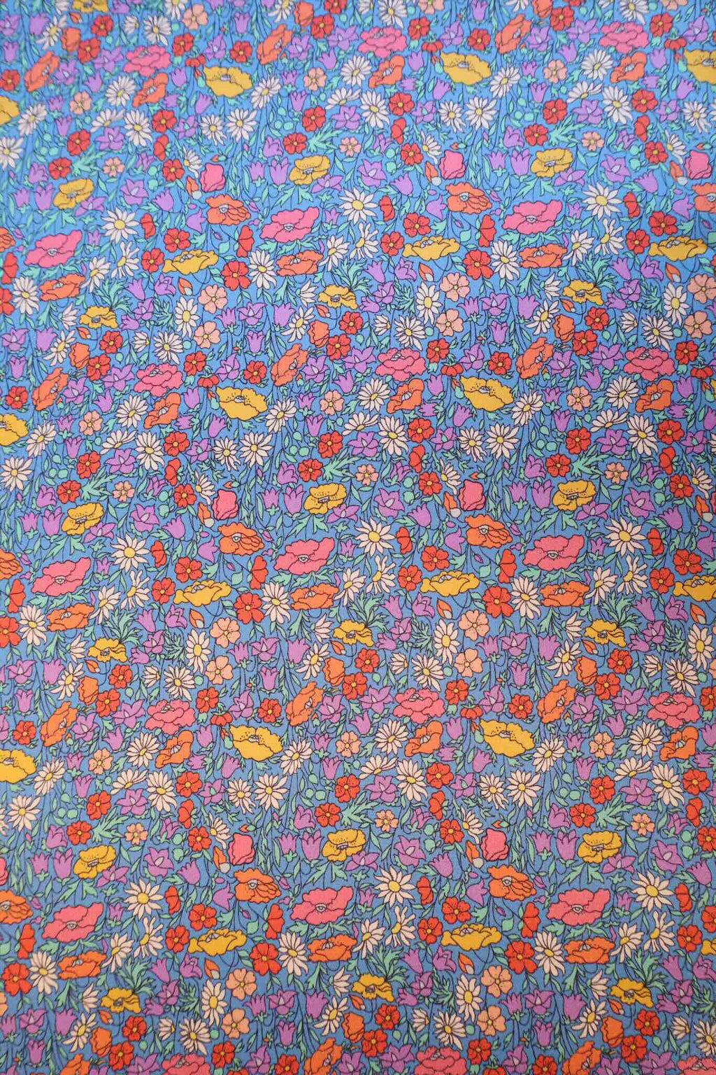 Liberty Fabrics - Poppy Park blå Silke
